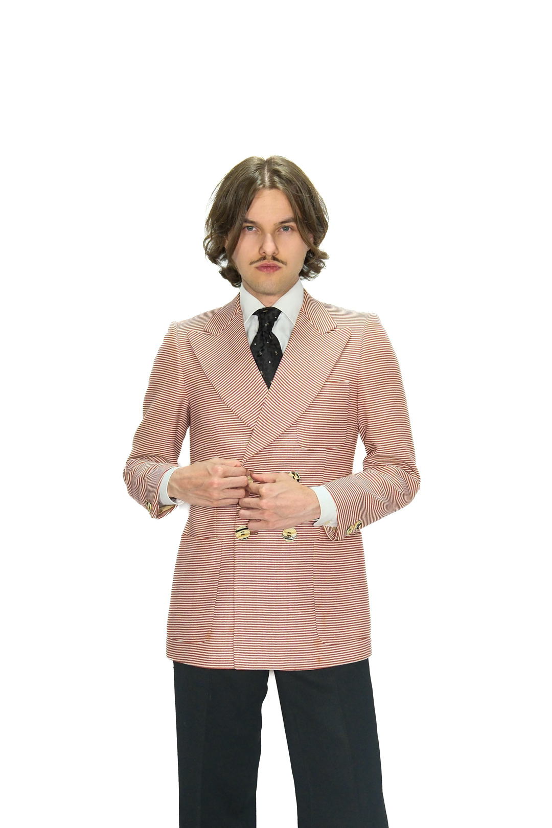 70s Sakko Rot Weiß Gestreift