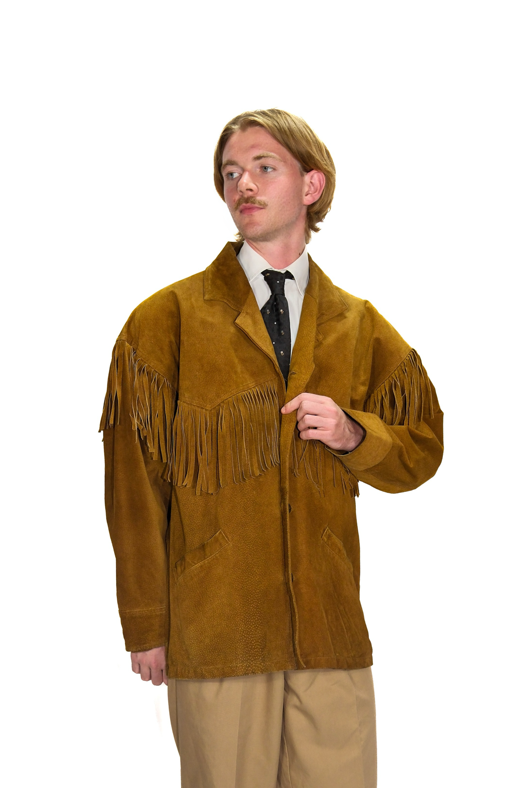 Western Lederjacke Braun Wildleder
