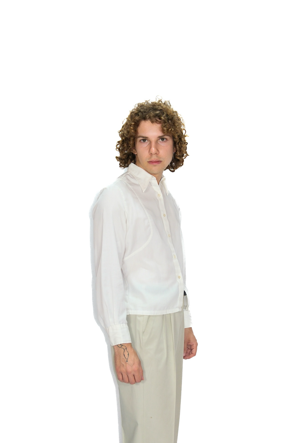 Cropped Hemd Weiß