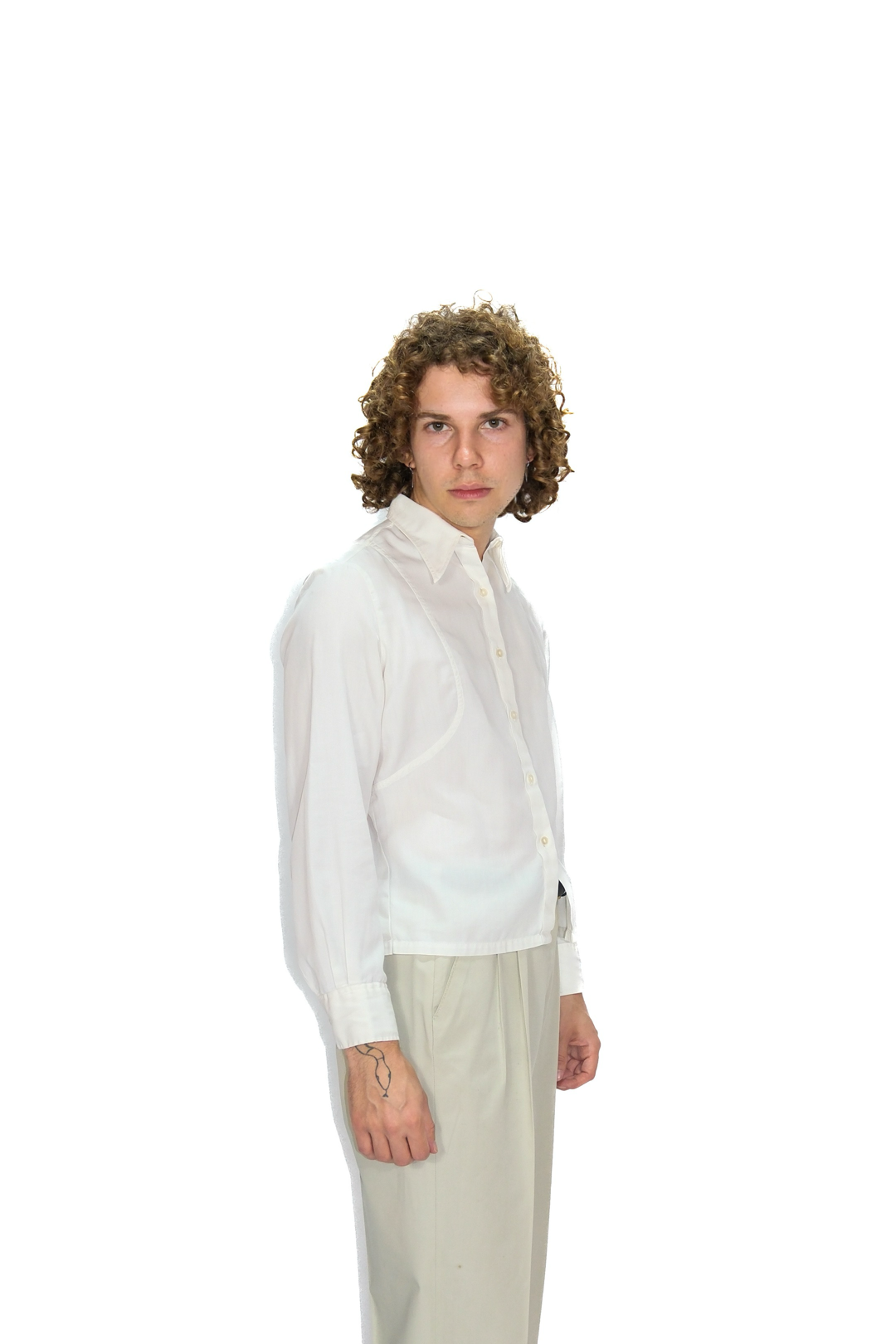 Cropped Hemd Weiß