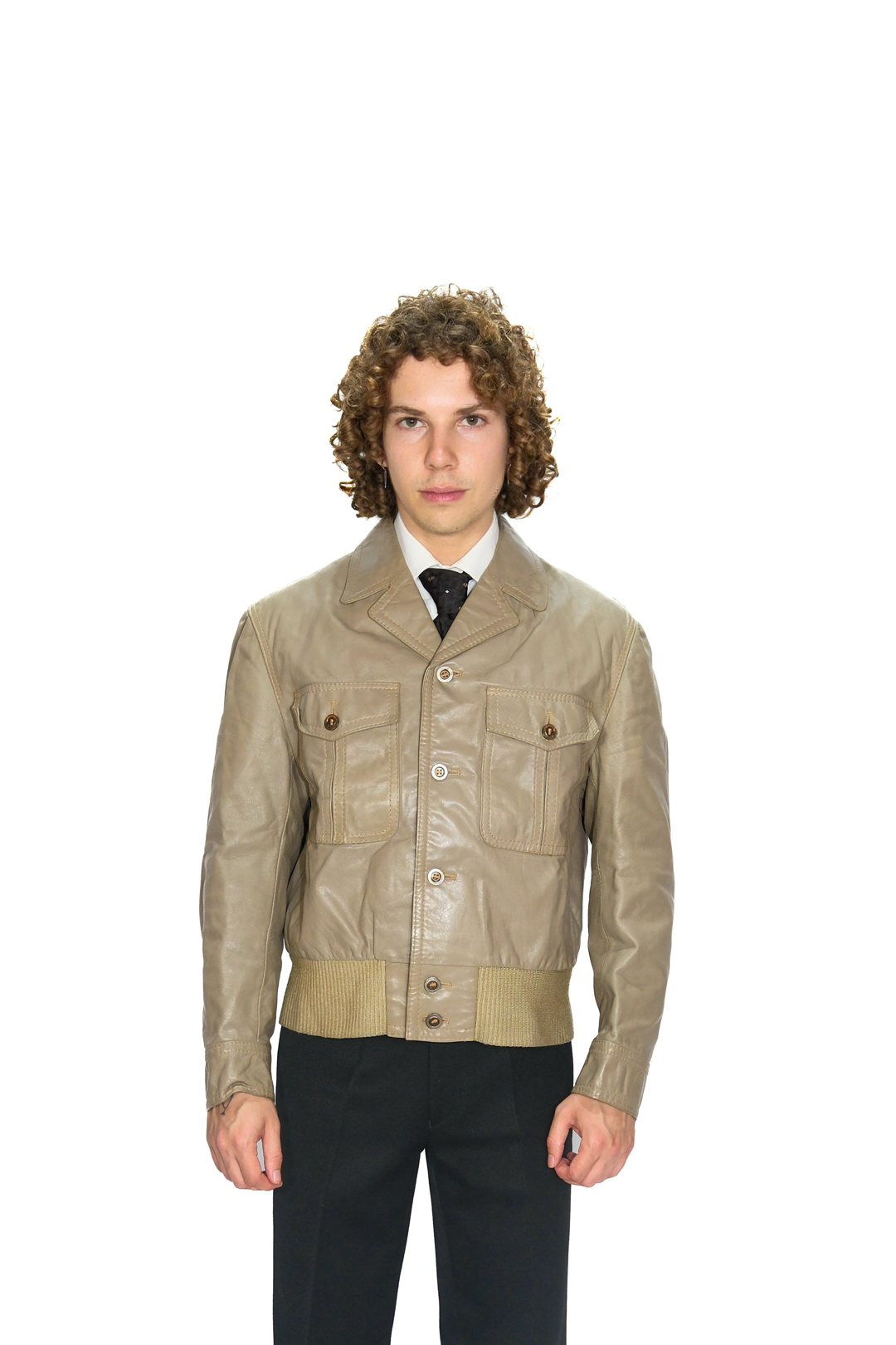 Lederjacke Bomber Braun