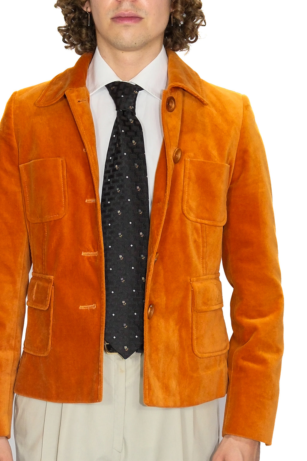 Samt Jacke Orange