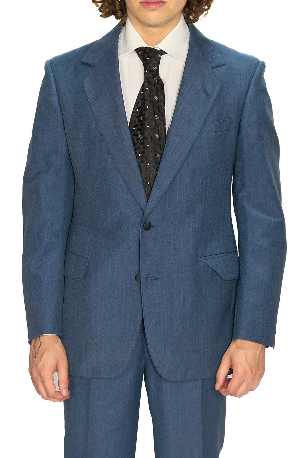 70s Anzug Mittelblau