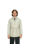 Lederjacke Grau / Beige