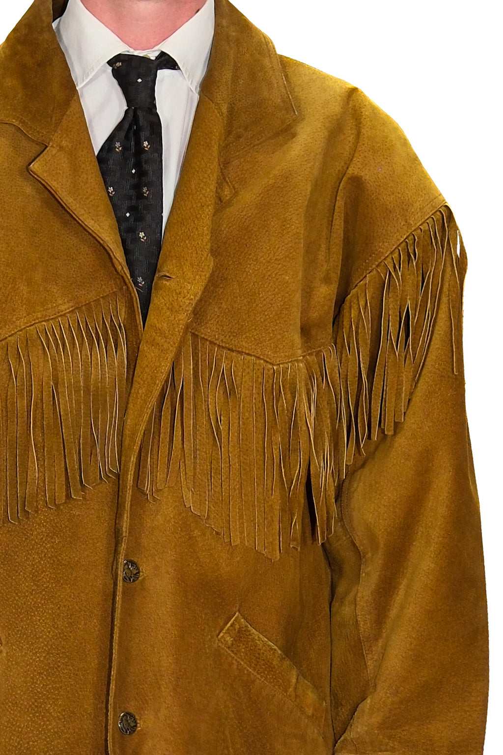 Western Lederjacke Braun Wildleder