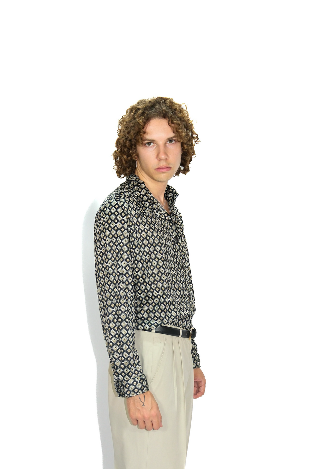 Hemd Gemustert Blau