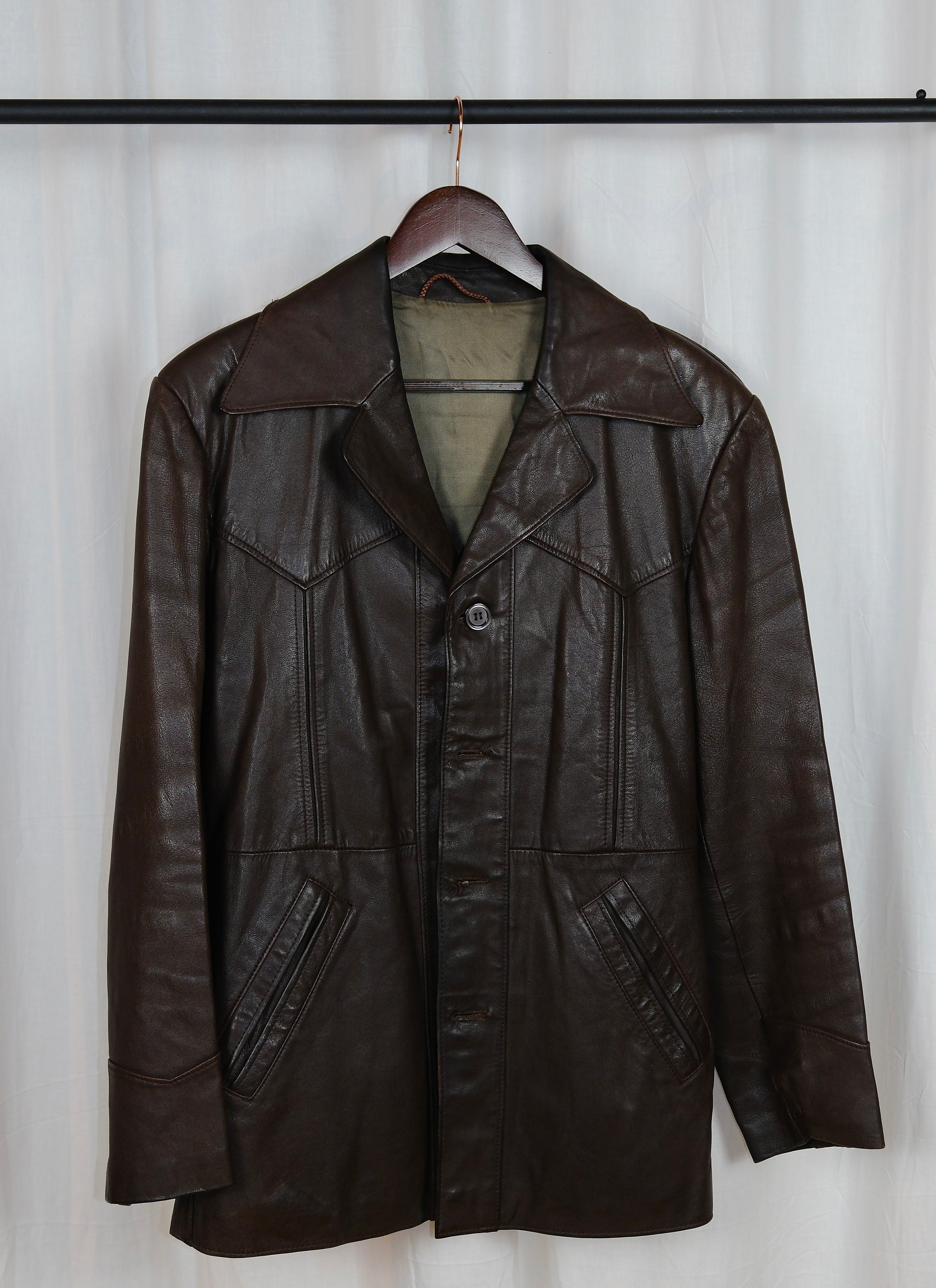 Lederjacke in Dunkelbraun