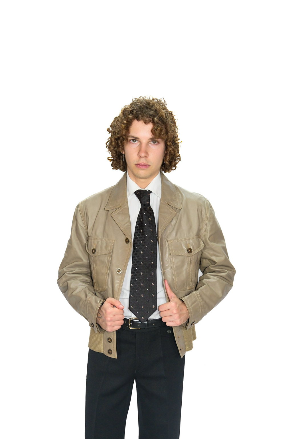 Lederjacke Bomber Braun