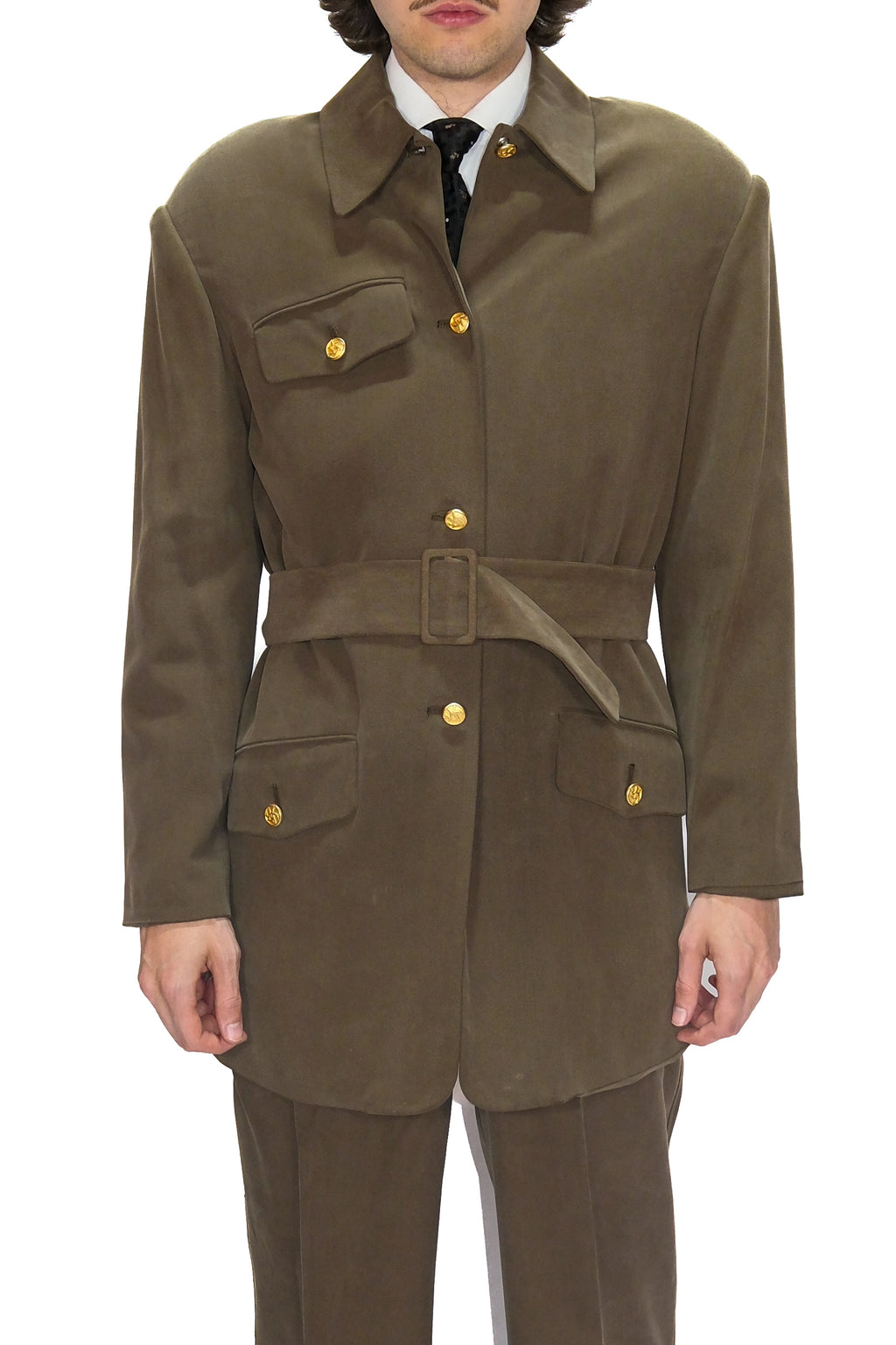 Military Style Anzug aus Seide