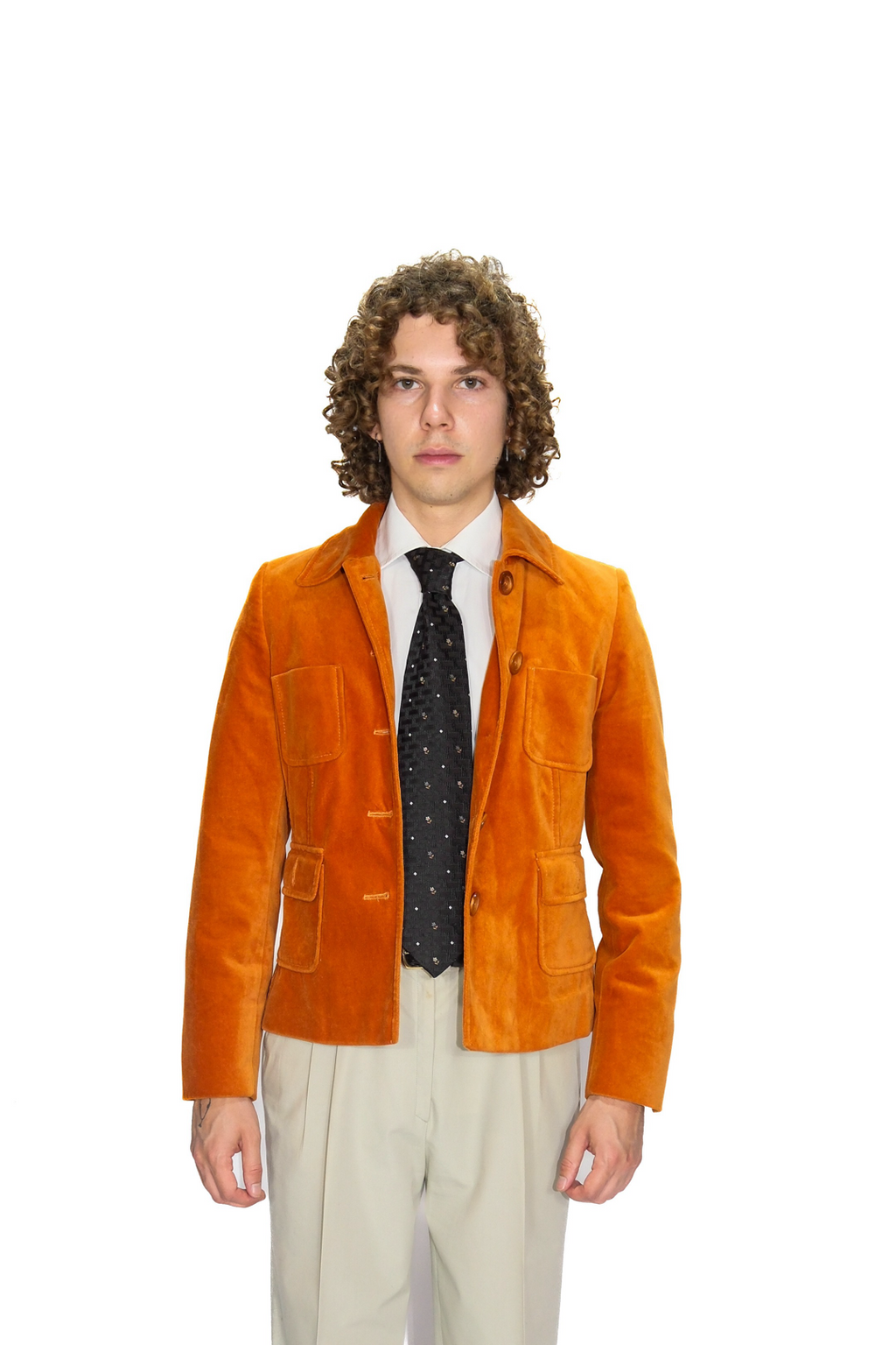 Samt Jacke Orange