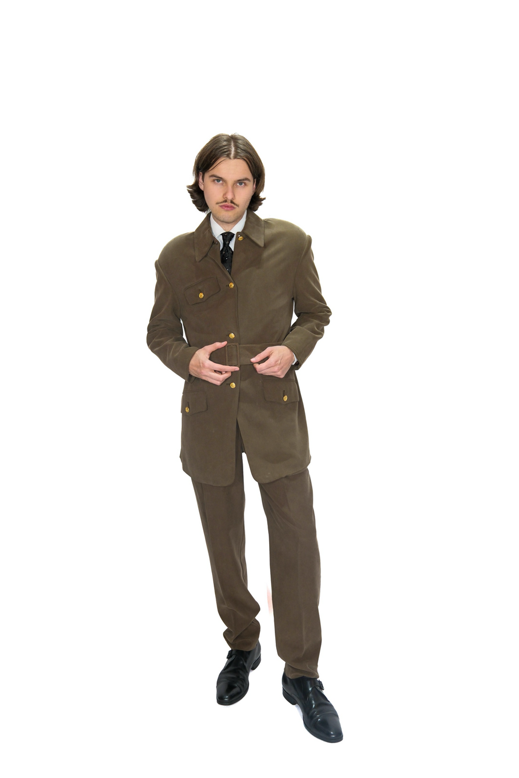 Military Style Anzug aus Seide