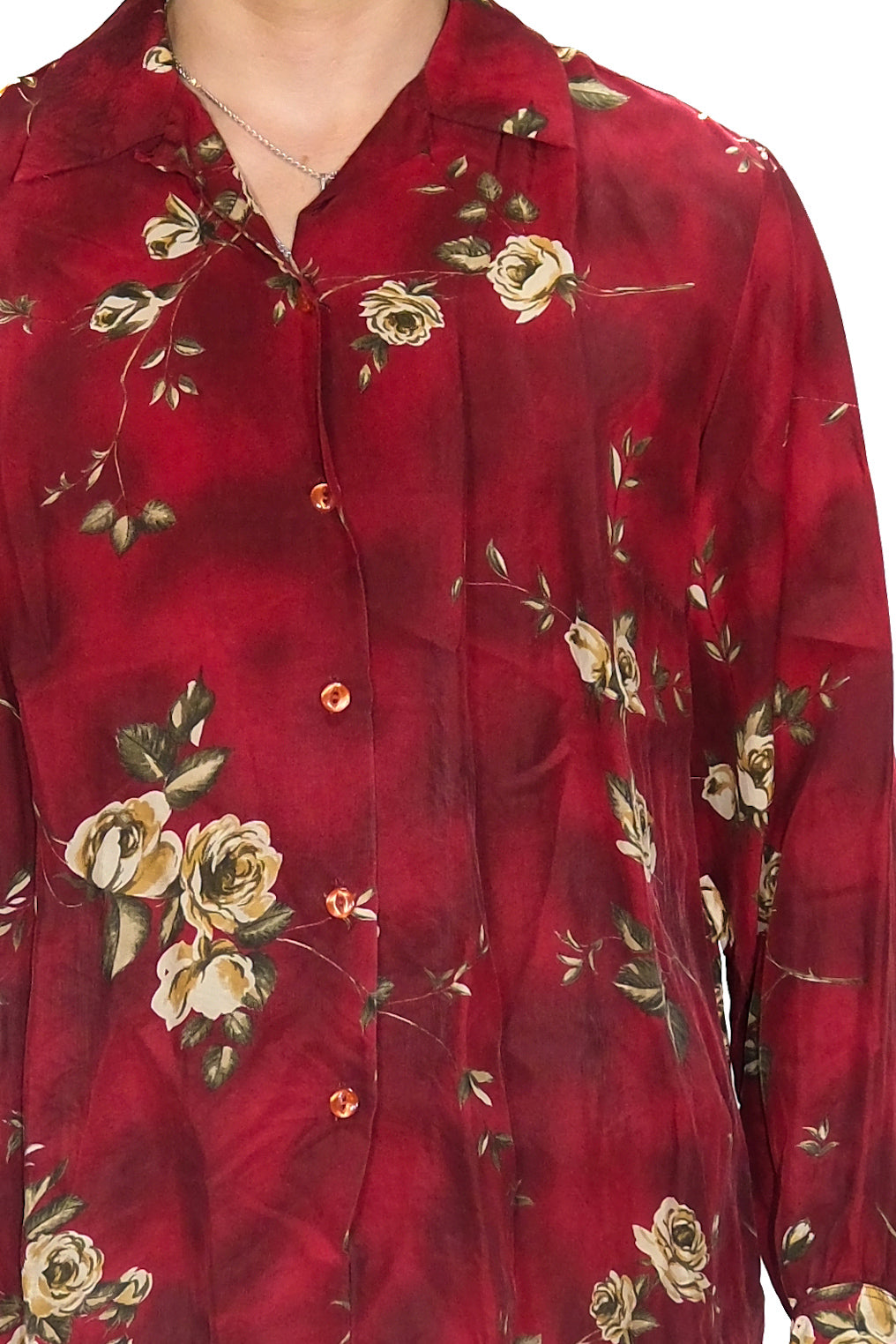 Hemd Rot mit Blumenmuster