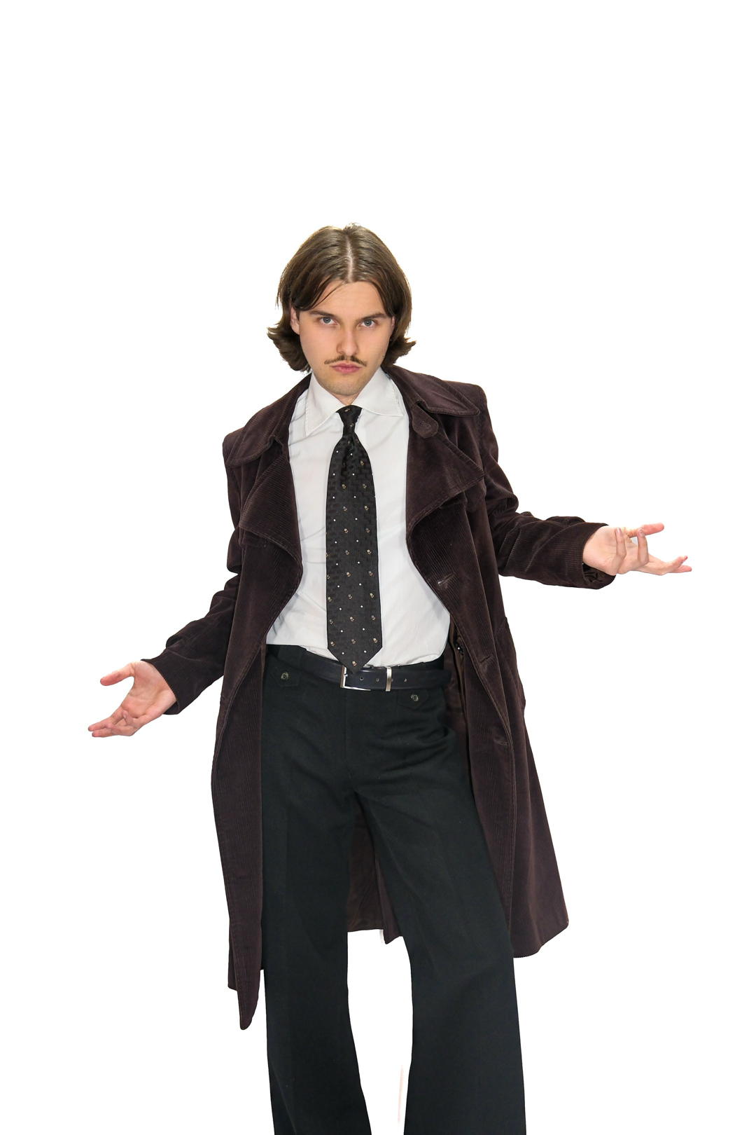Brauner Cord Trenchcoat Mantel