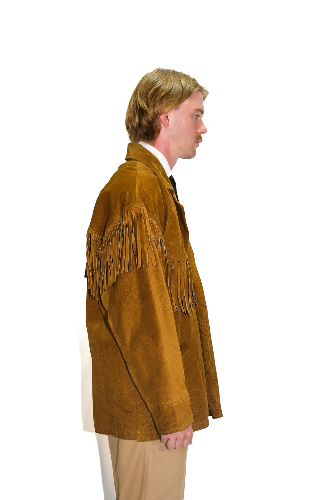 Western Lederjacke Braun Wildleder