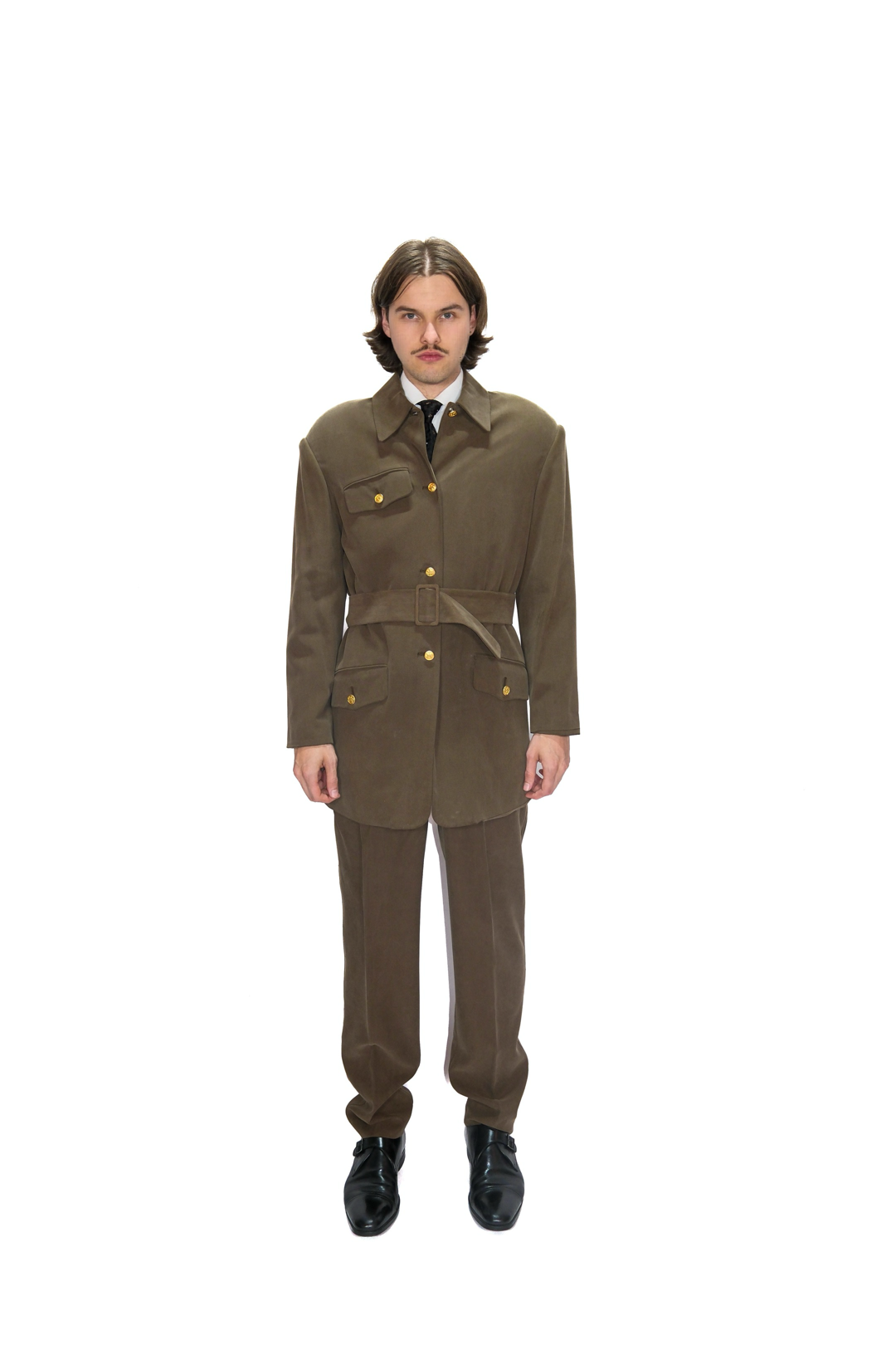 Military Style Anzug aus Seide