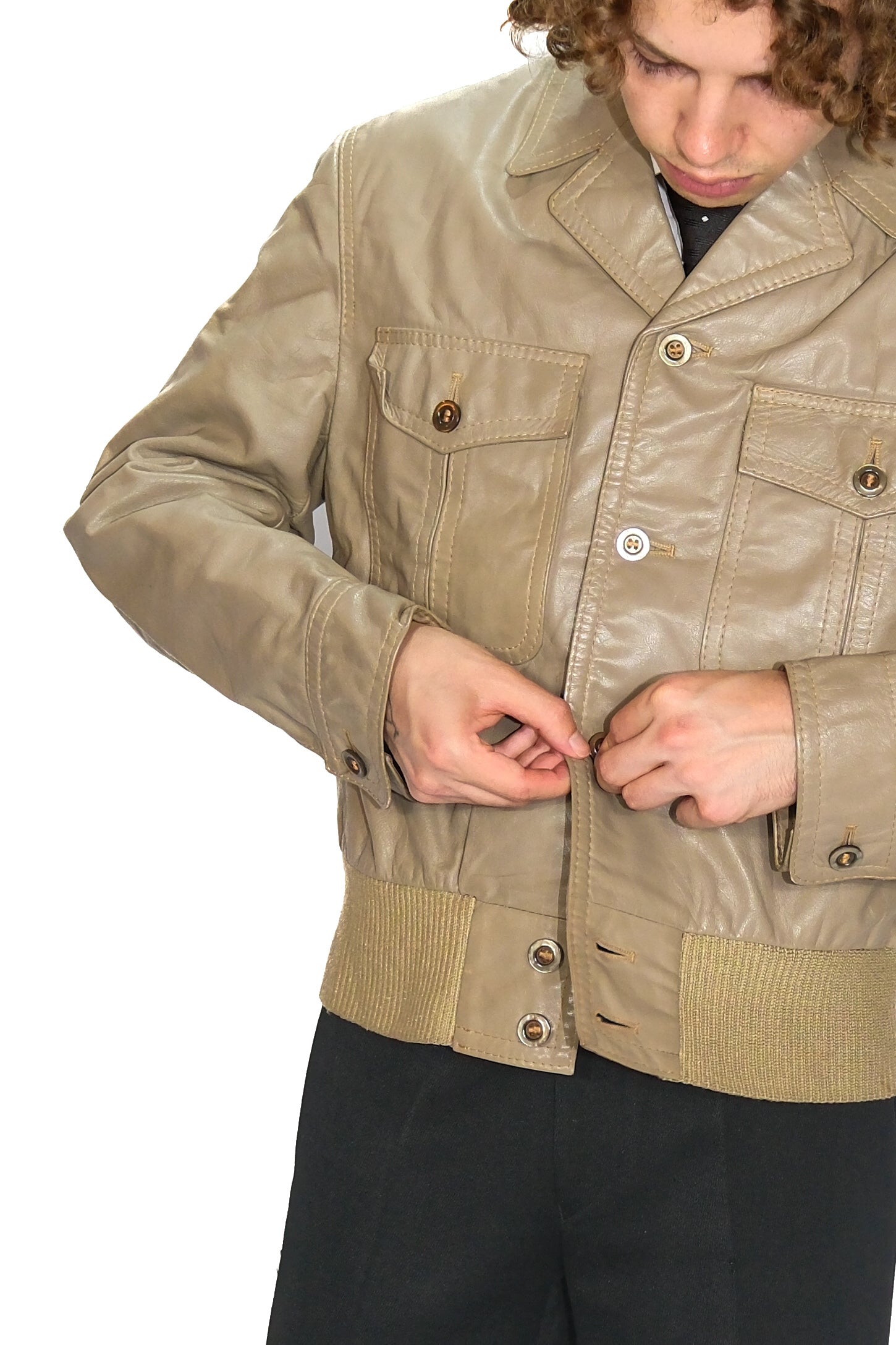 Lederjacke Bomber Braun