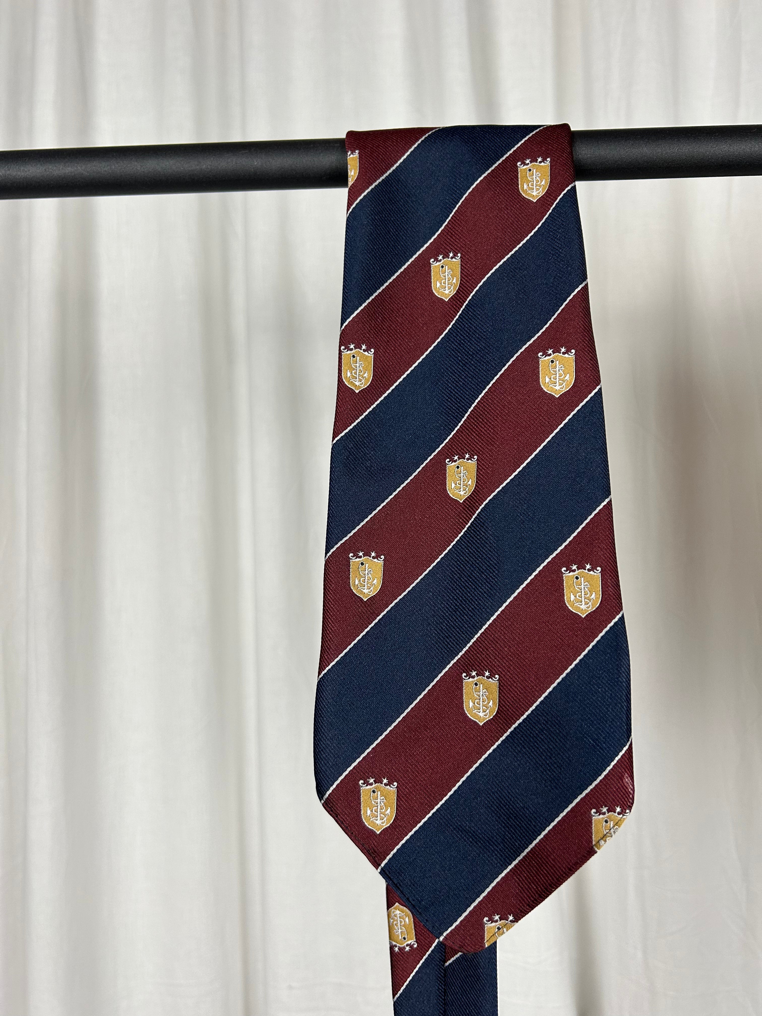 Krawatte Blau Rot Gold Kronen