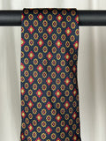 Krawatte Picadilly Dunkelblau mit kleinen Goldroten Blumenelementen