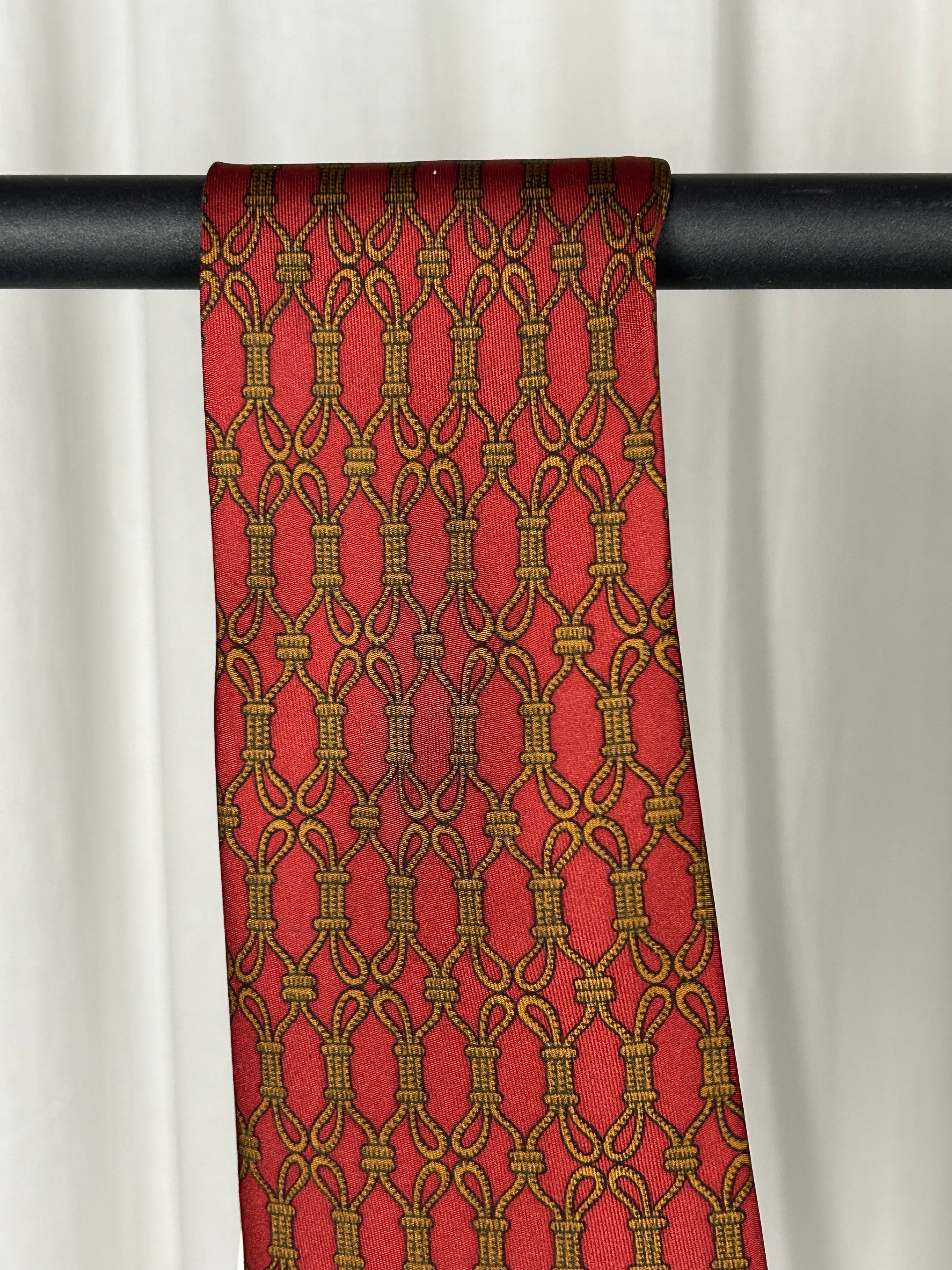 Hermes Krawatte Rot Gold